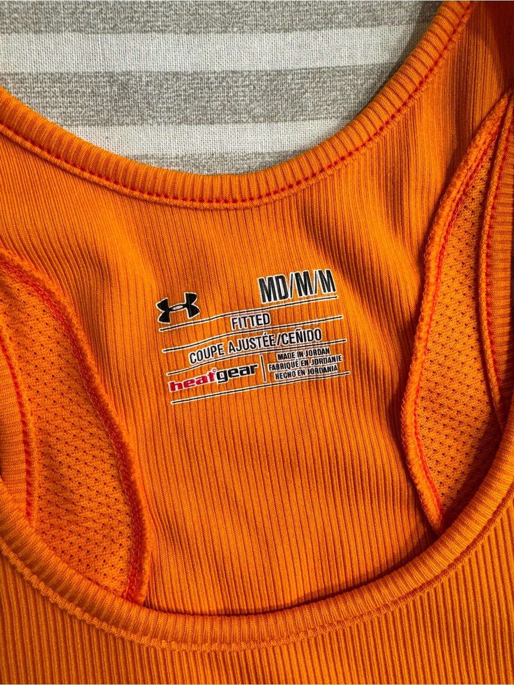 Under Armour Bright Orange Ribbed Racerback Tank - Picture 3 of 3